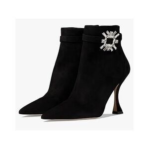Stuart Weitzman Crystal Nova Xcurve 100 Zip Spool Heel Boot Black Size 7.5